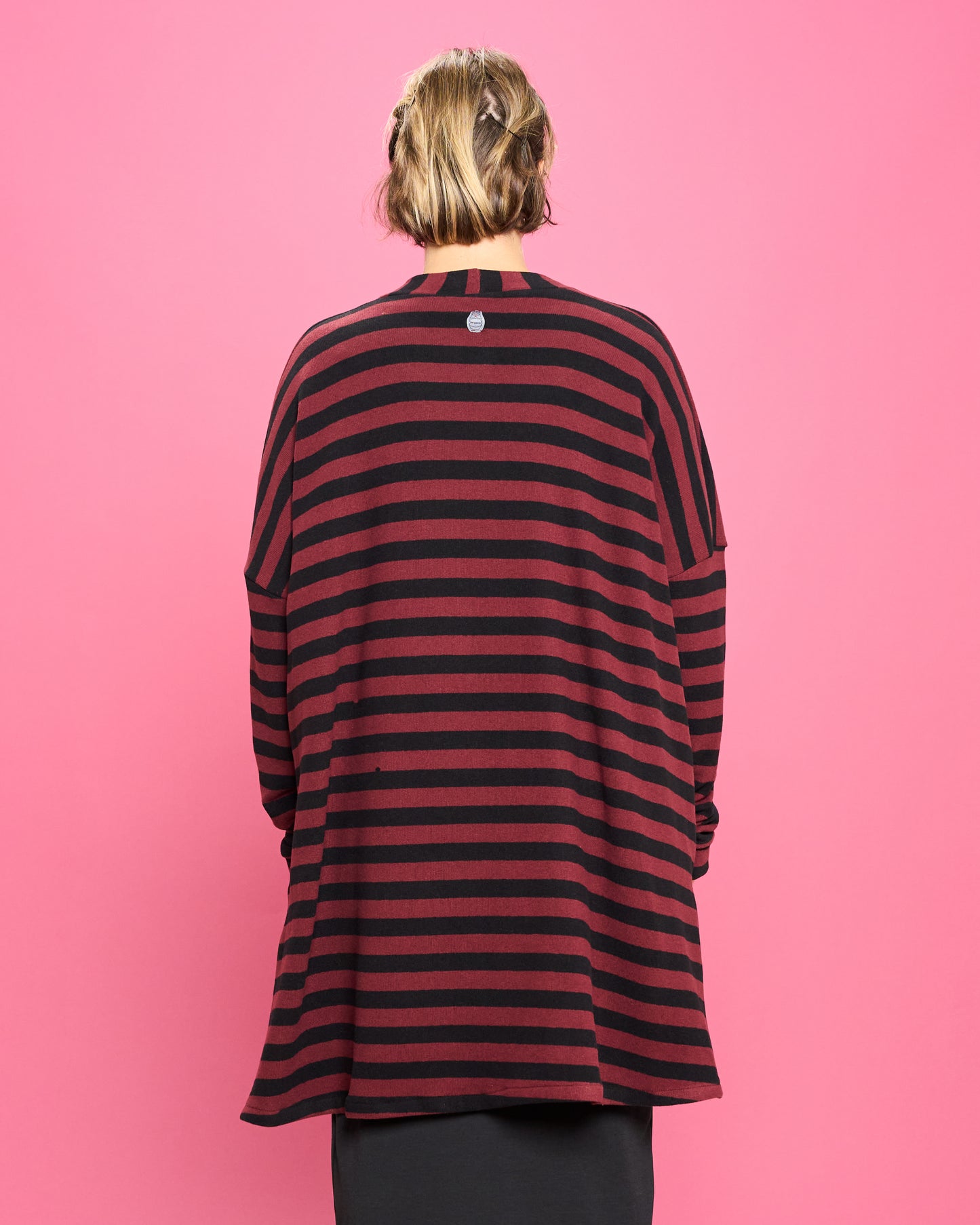 Maxi Cardigan in Caldo Cotone a Righe