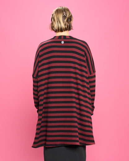Maxi Cardigan in Caldo Cotone a Righe