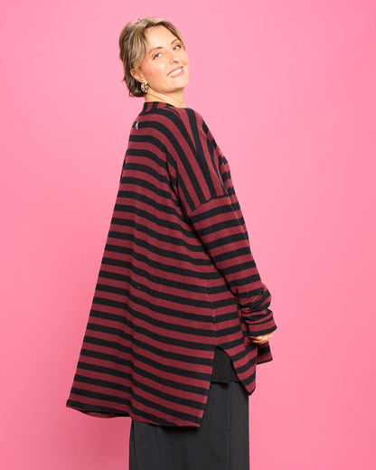 Maxi Cardigan in Caldo Cotone a Righe