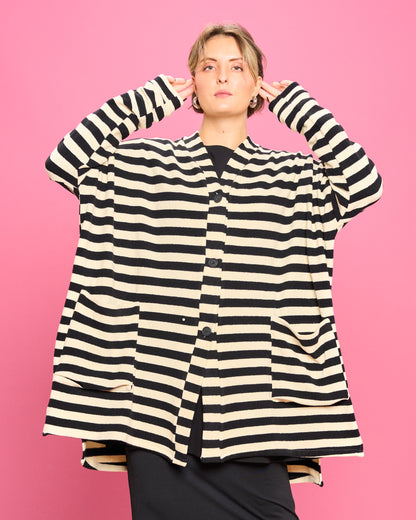 Maxi Cardigan in Caldo Cotone a Righe