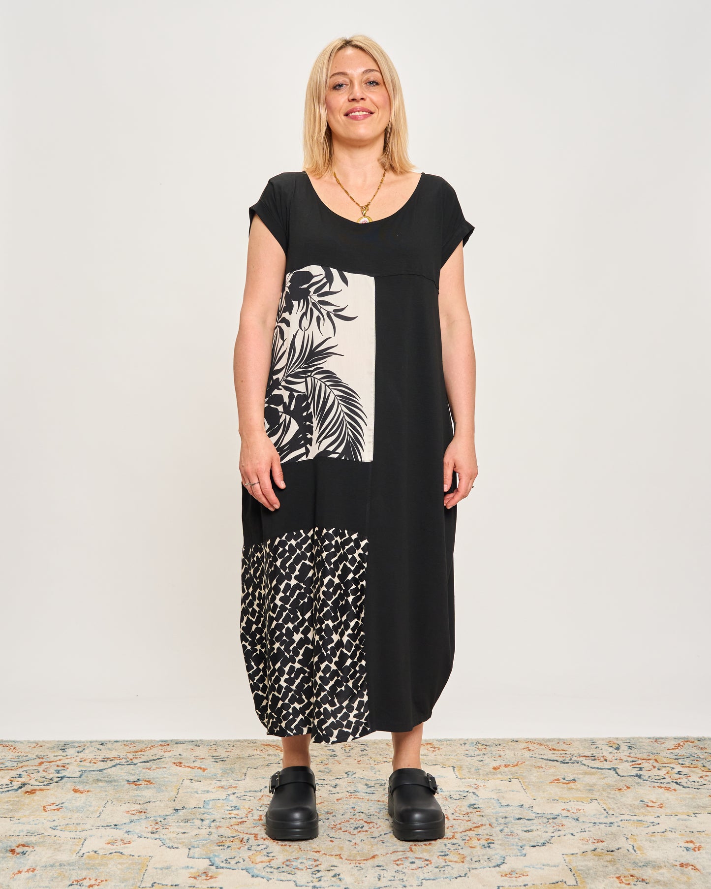 Long Dress with Patterned Patchwork