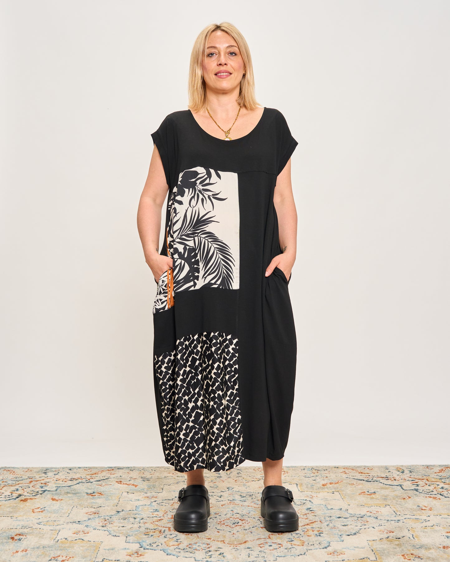 Long Dress with Patterned Patchwork