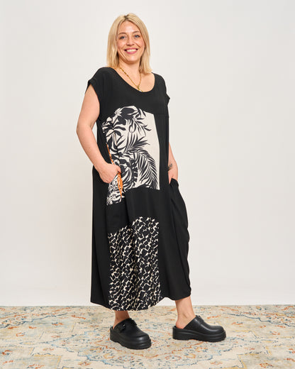 Long Dress with Patterned Patchwork