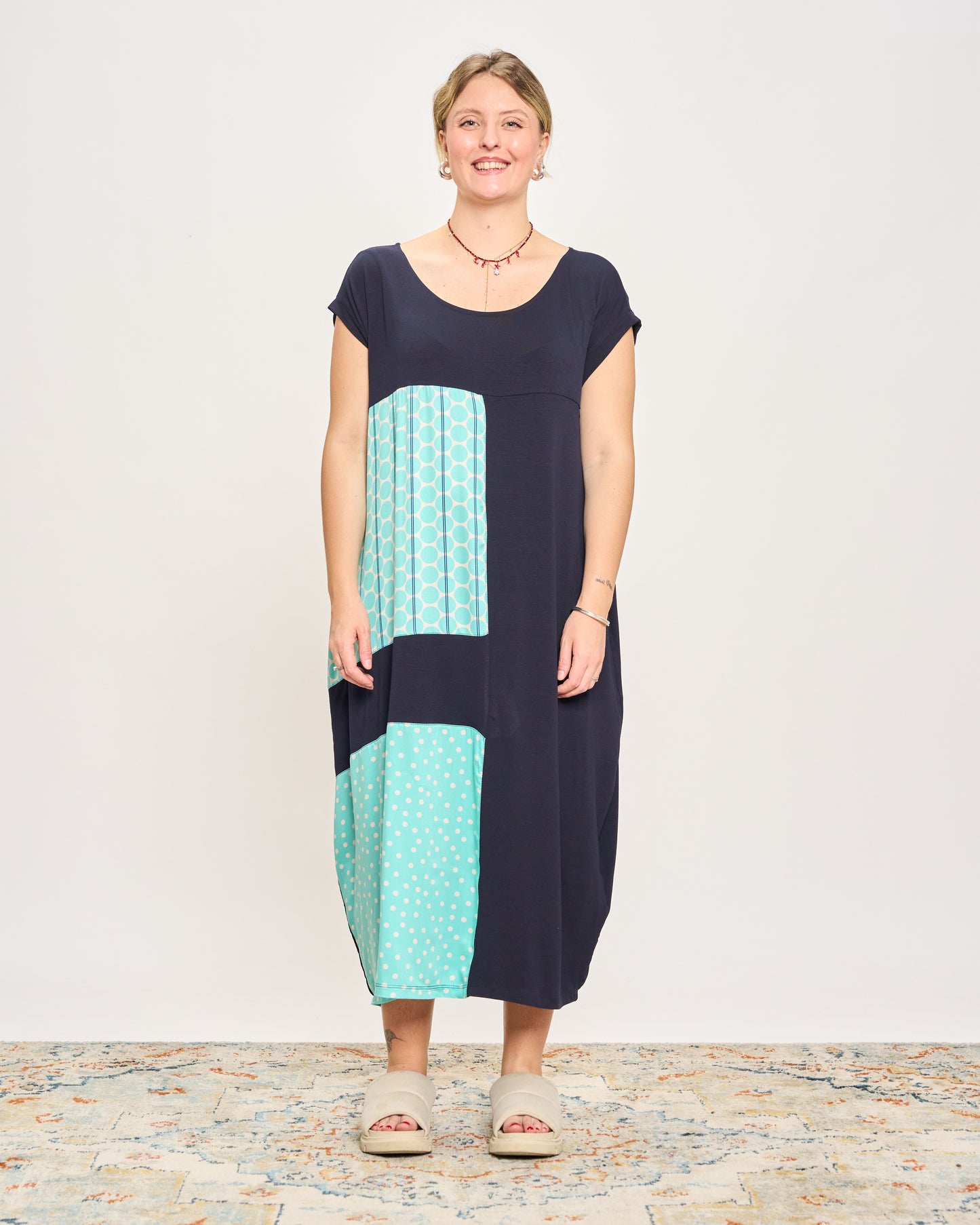 Long Dress with Patterned Patchwork