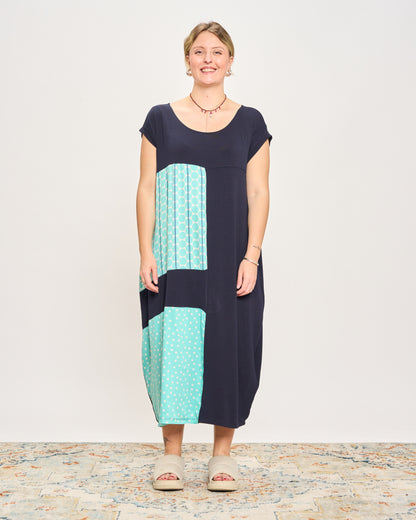 Long Dress with Patterned Patchwork