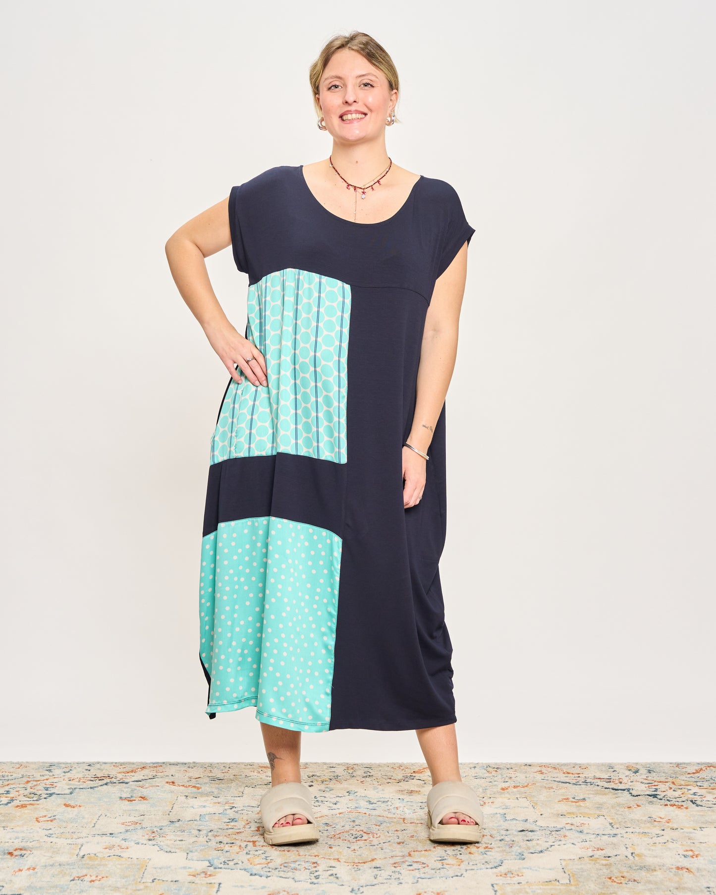 Long Dress with Patterned Patchwork