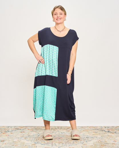 Long Dress with Patterned Patchwork