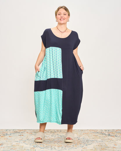 Long Dress with Patterned Patchwork