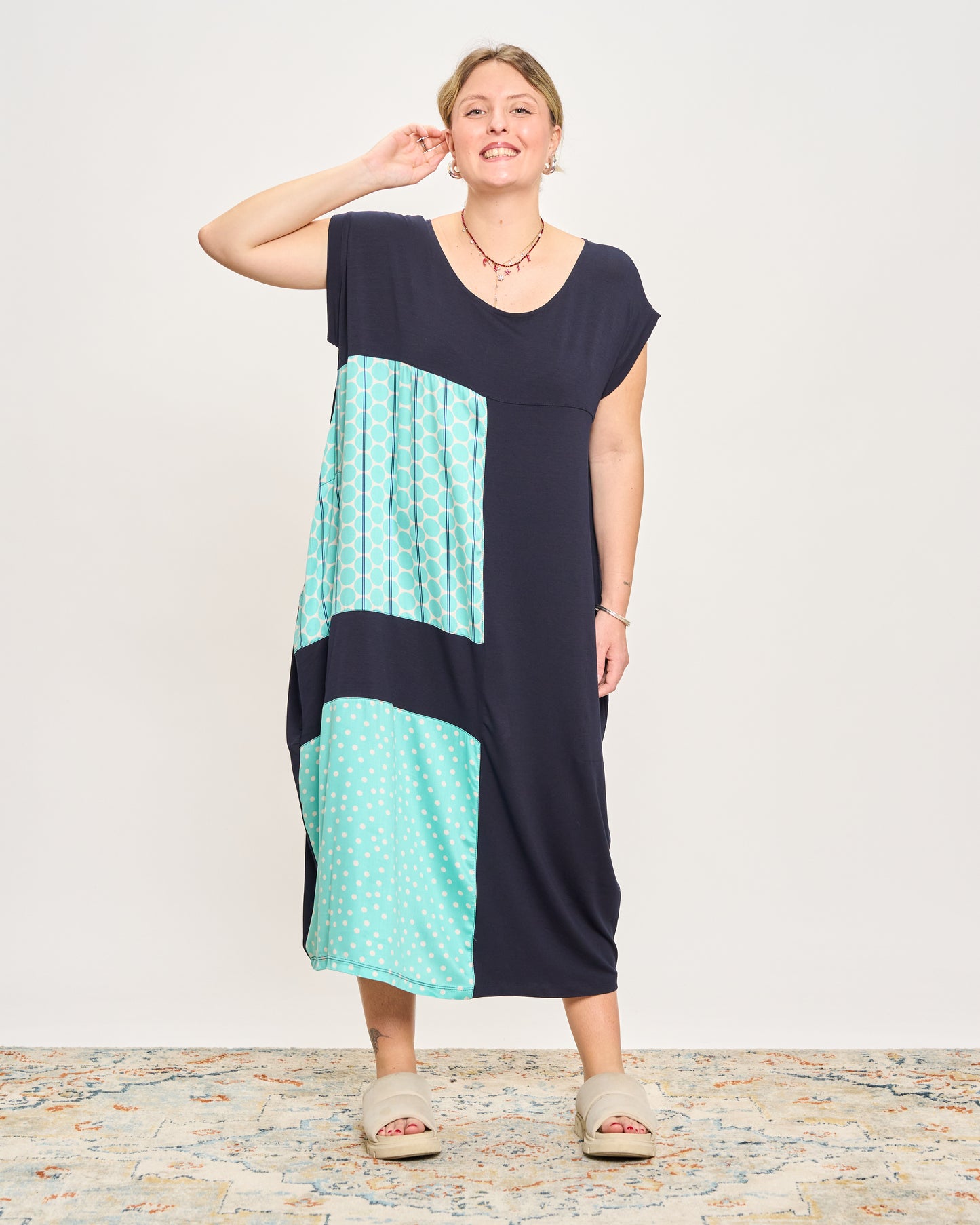 Long Dress with Patterned Patchwork