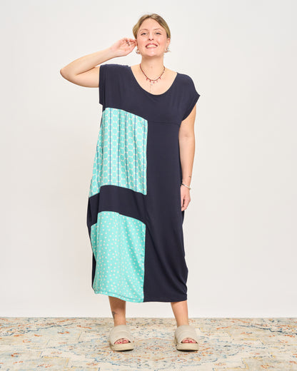 Long Dress with Patterned Patchwork