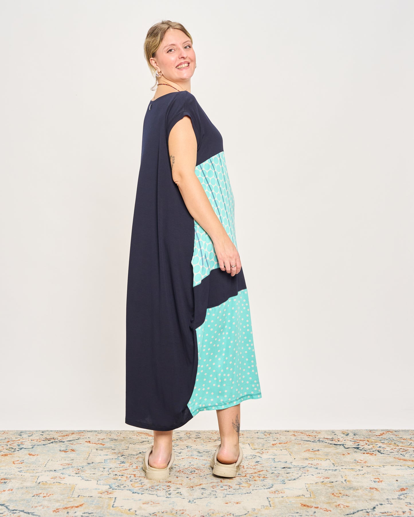 Long Dress with Patterned Patchwork