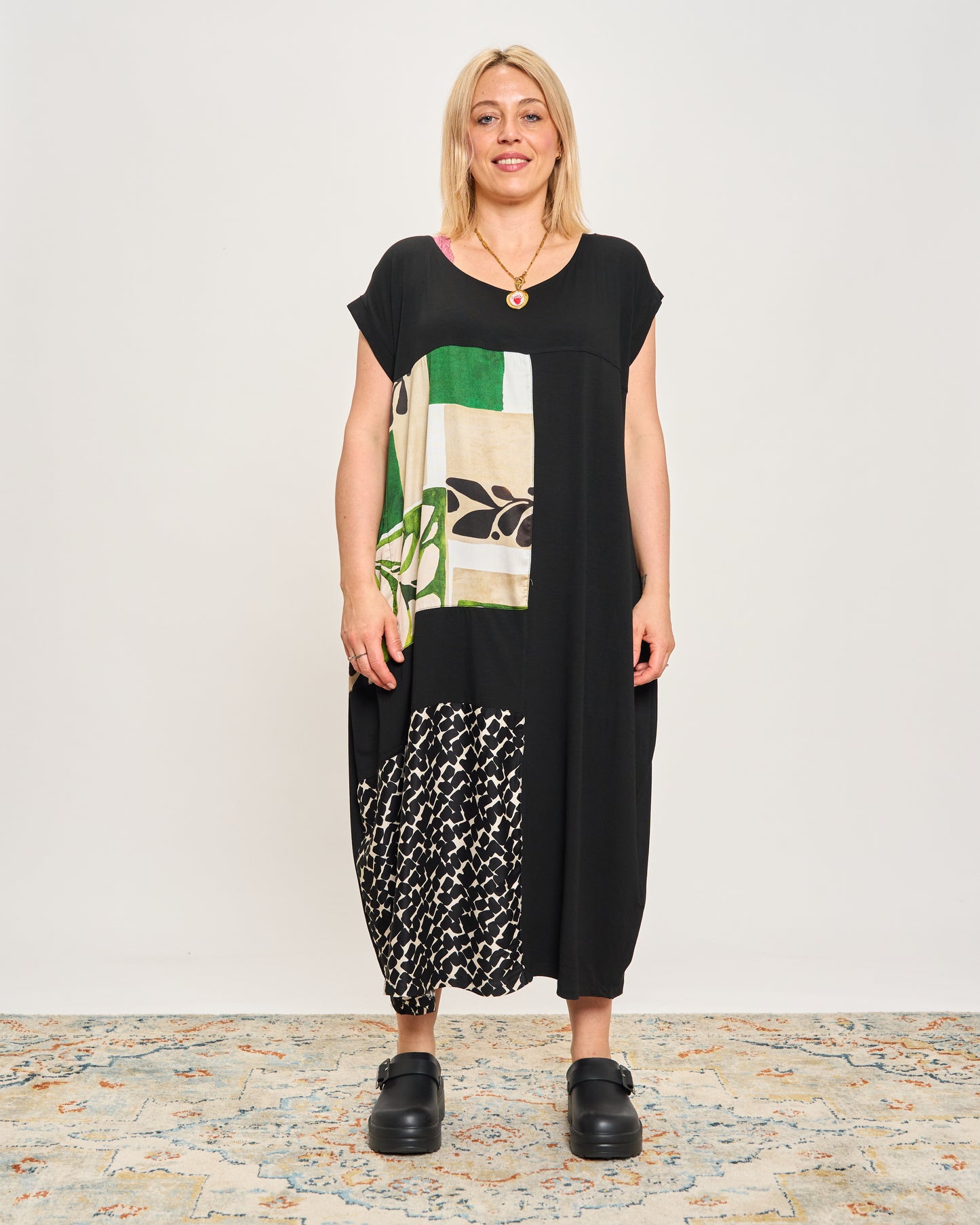Long Dress with Patterned Patchwork