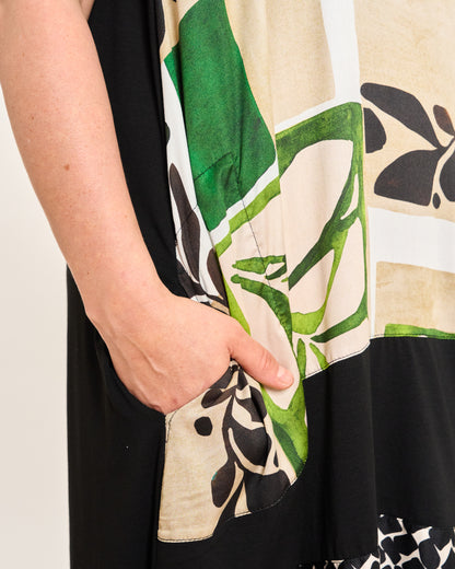 Long Dress with Patterned Patchwork