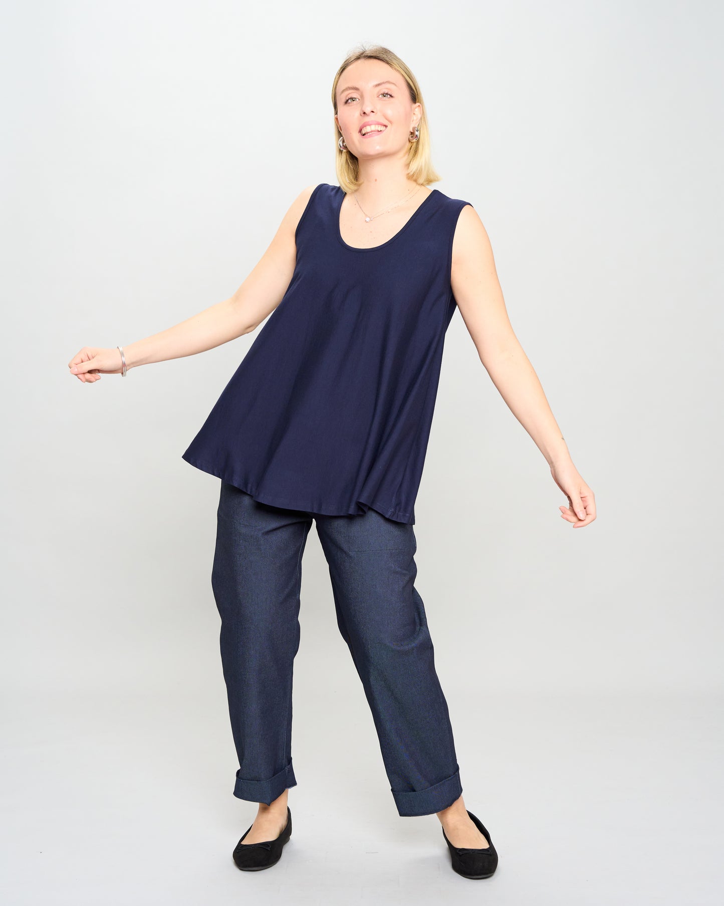 Colored Viscose Flared Top