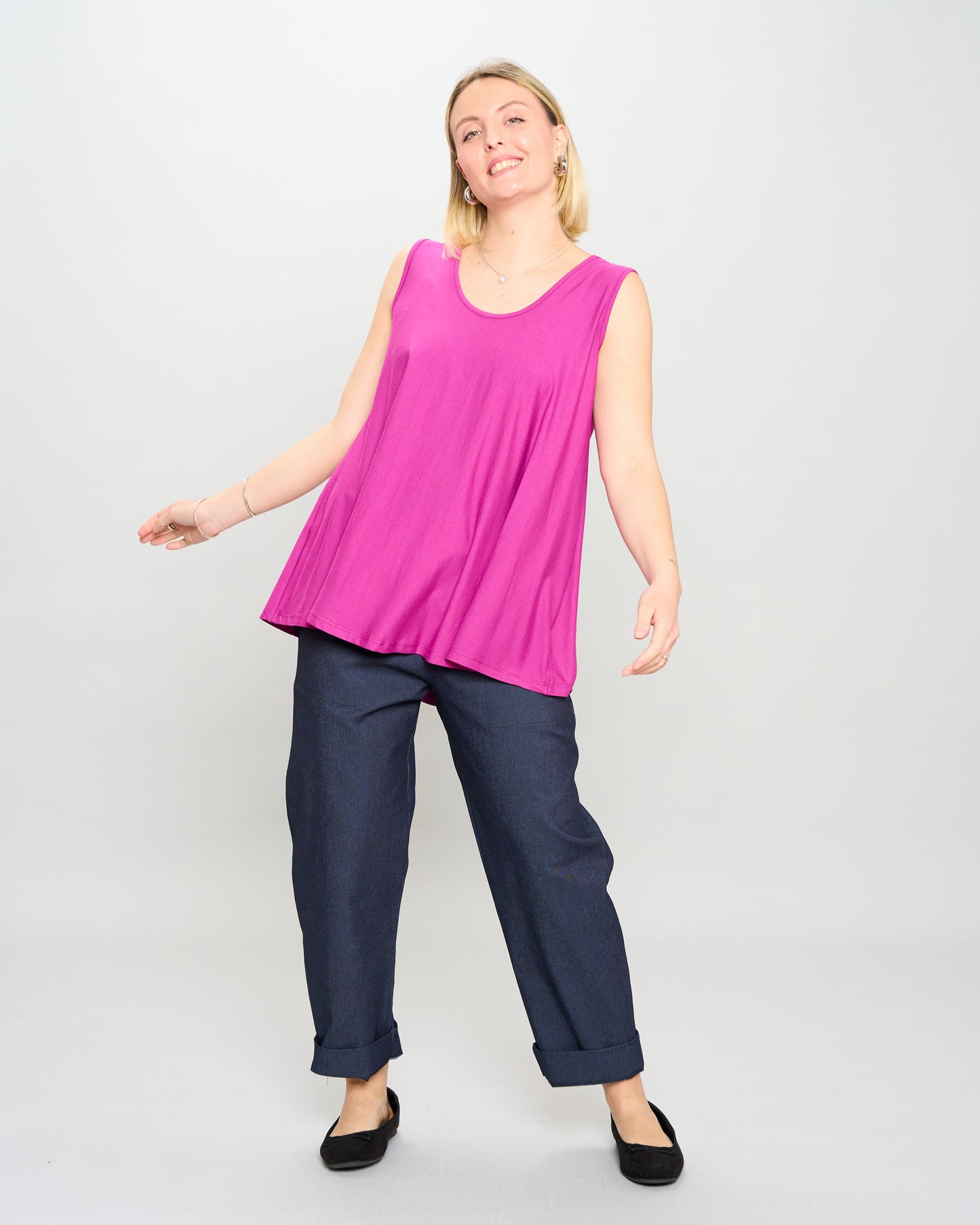 Colored Viscose Flared Top