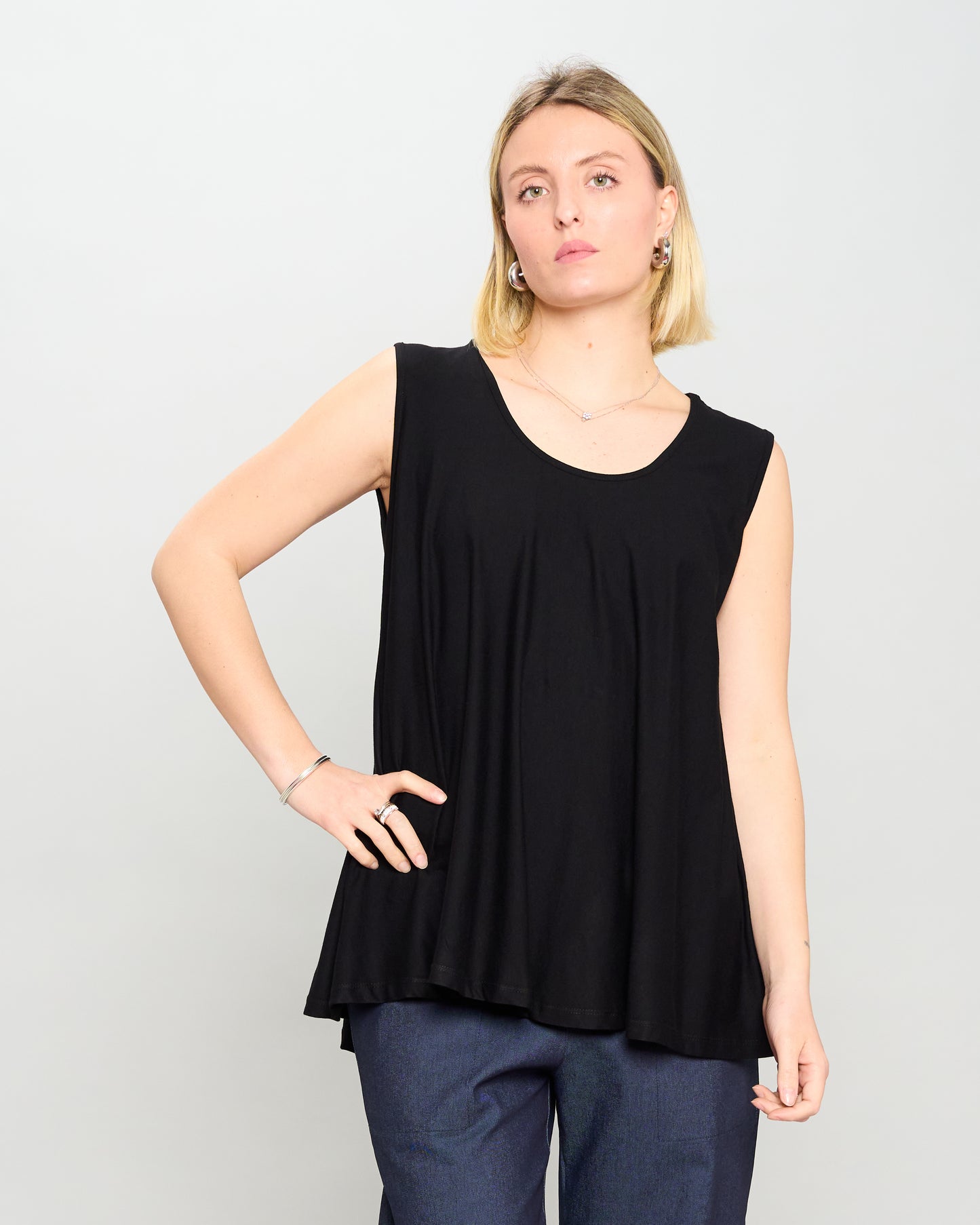 Colored Viscose Flared Top
