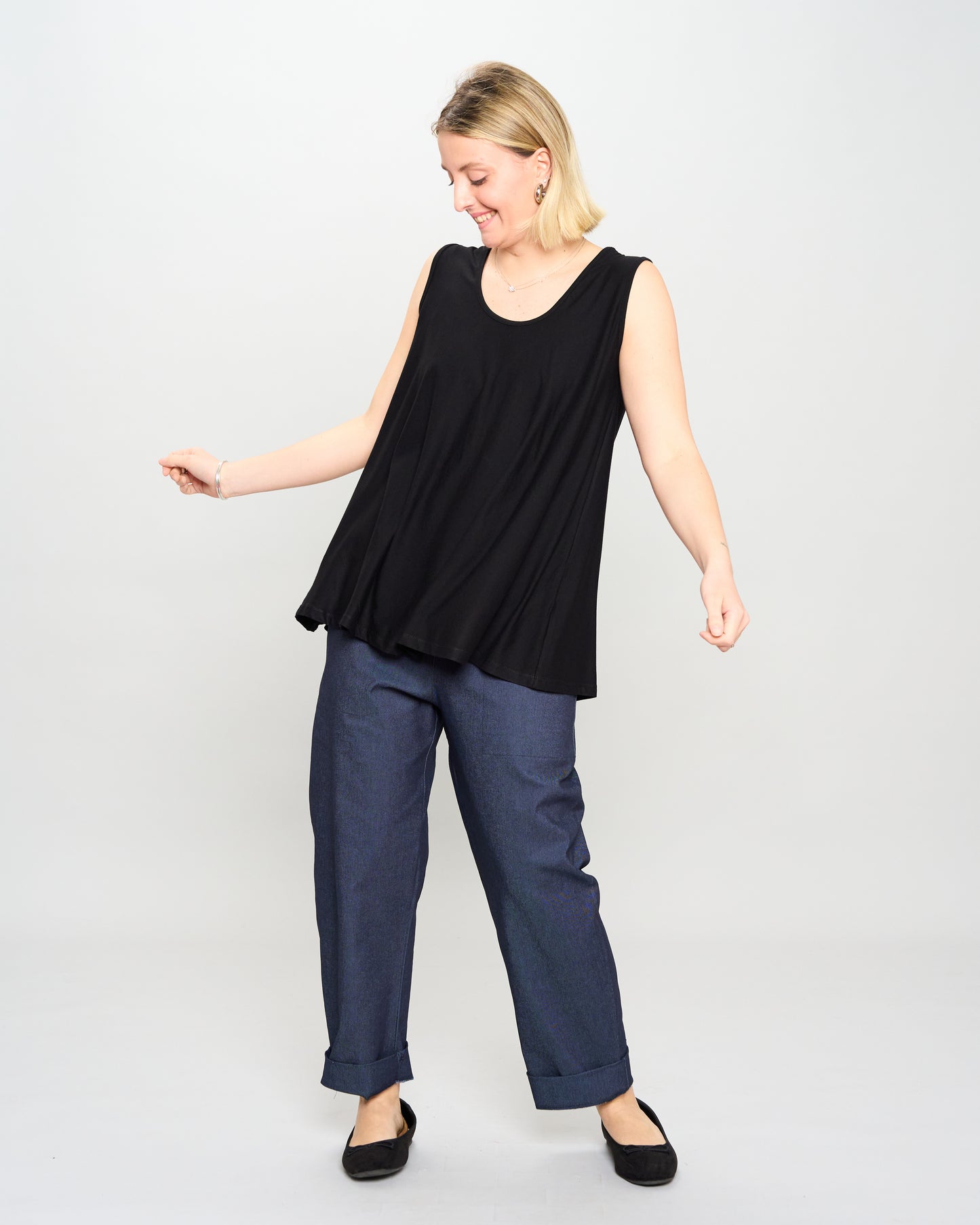 Colored Viscose Flared Top