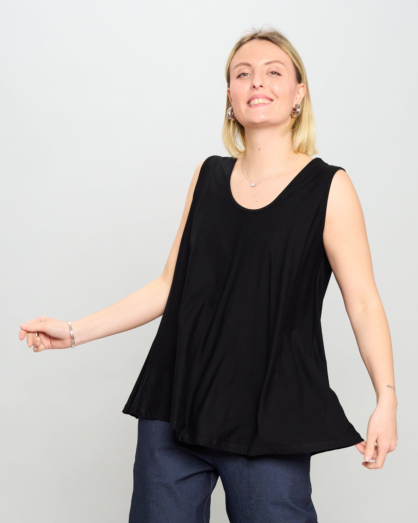 Colored Viscose Flared Top