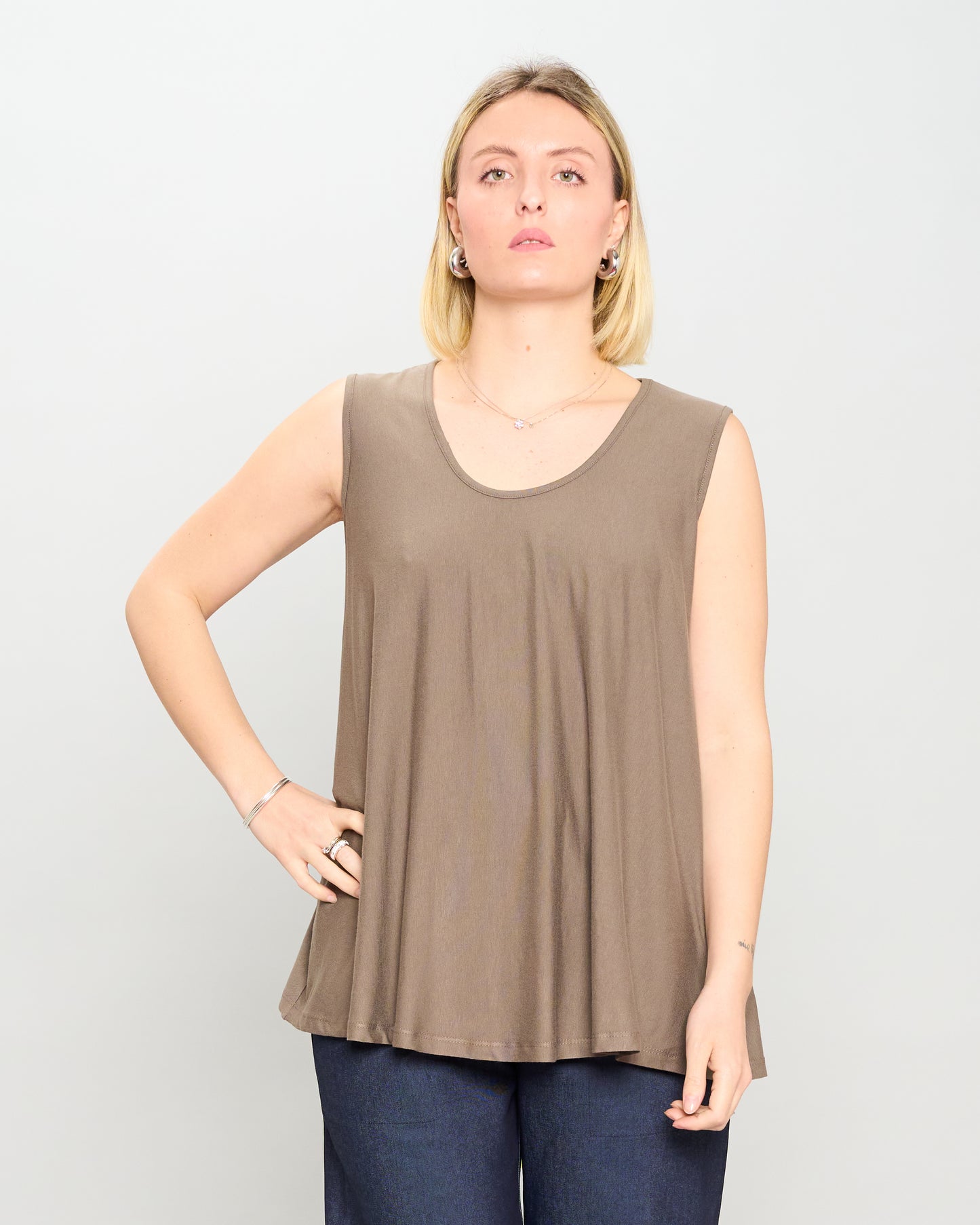 Colored Viscose Flared Top