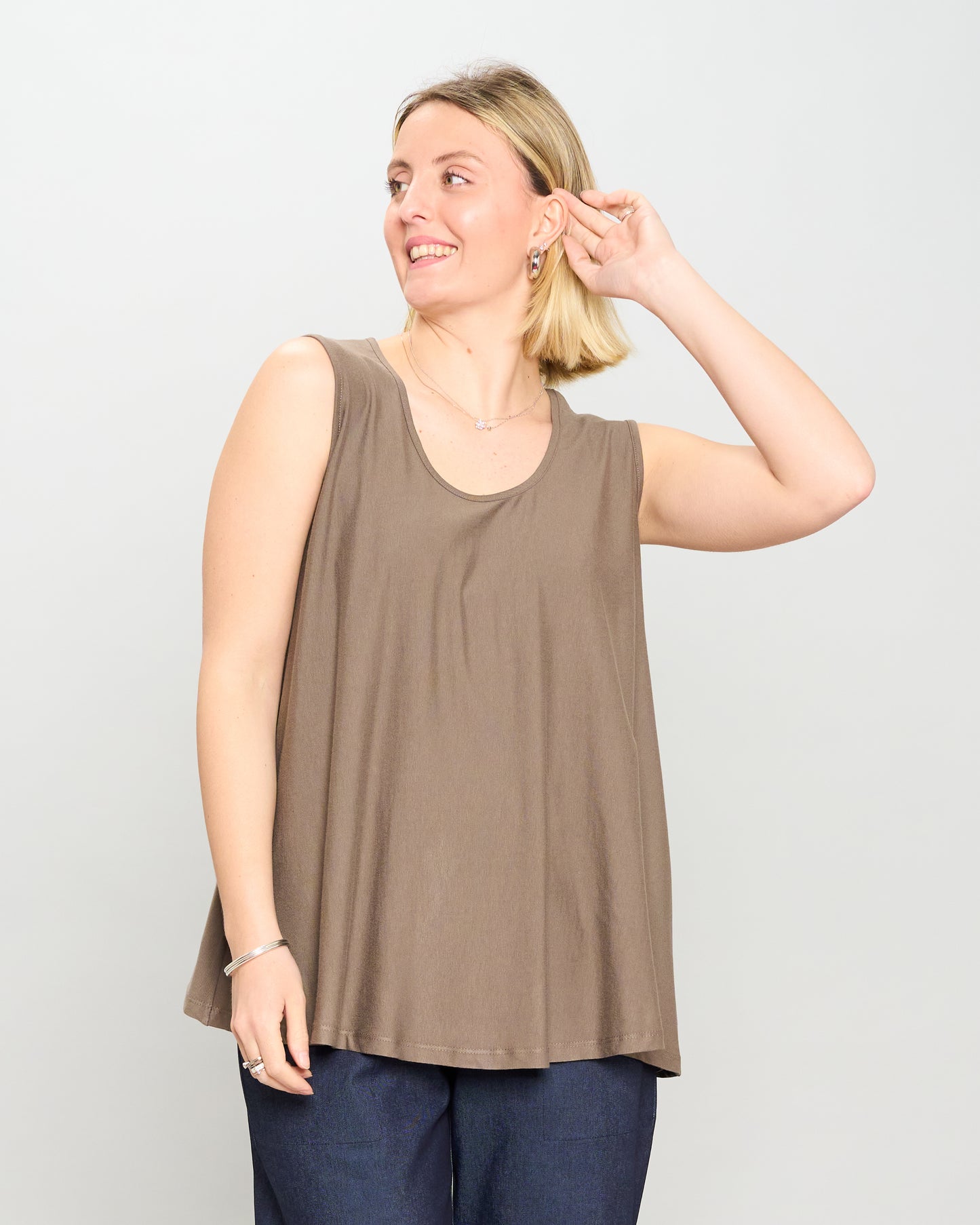 Colored Viscose Flared Top