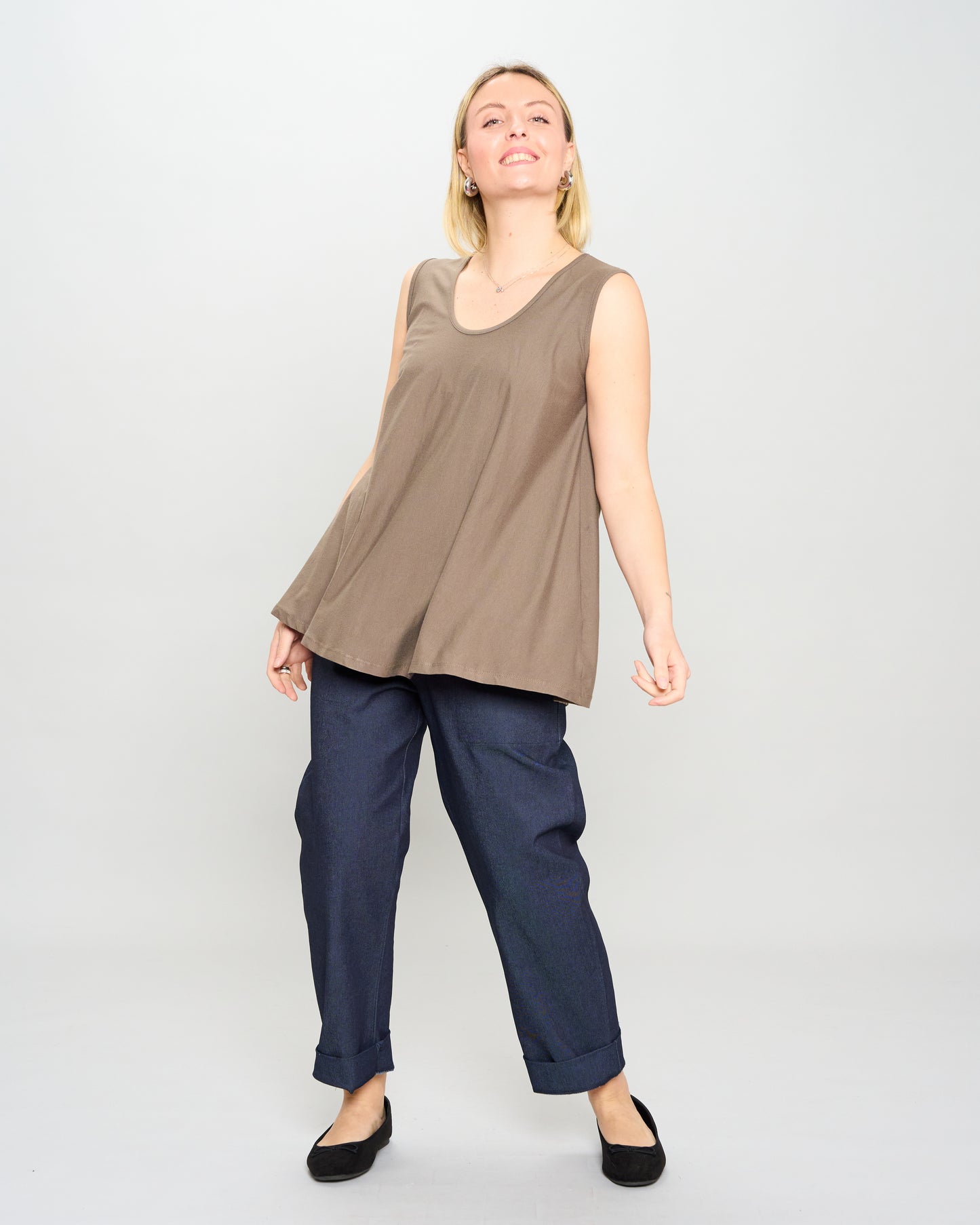 Colored Viscose Flared Top