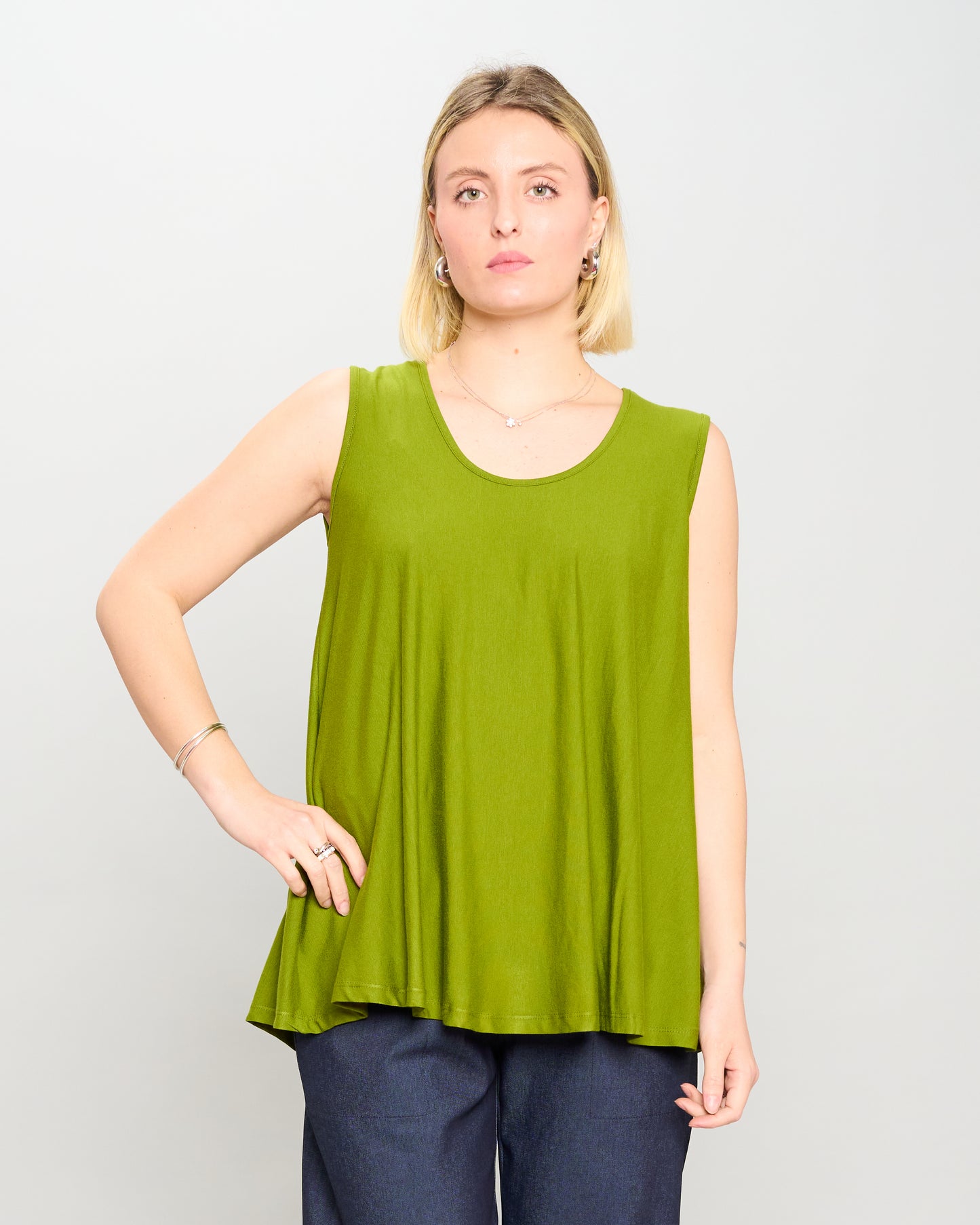 Colored Viscose Flared Top