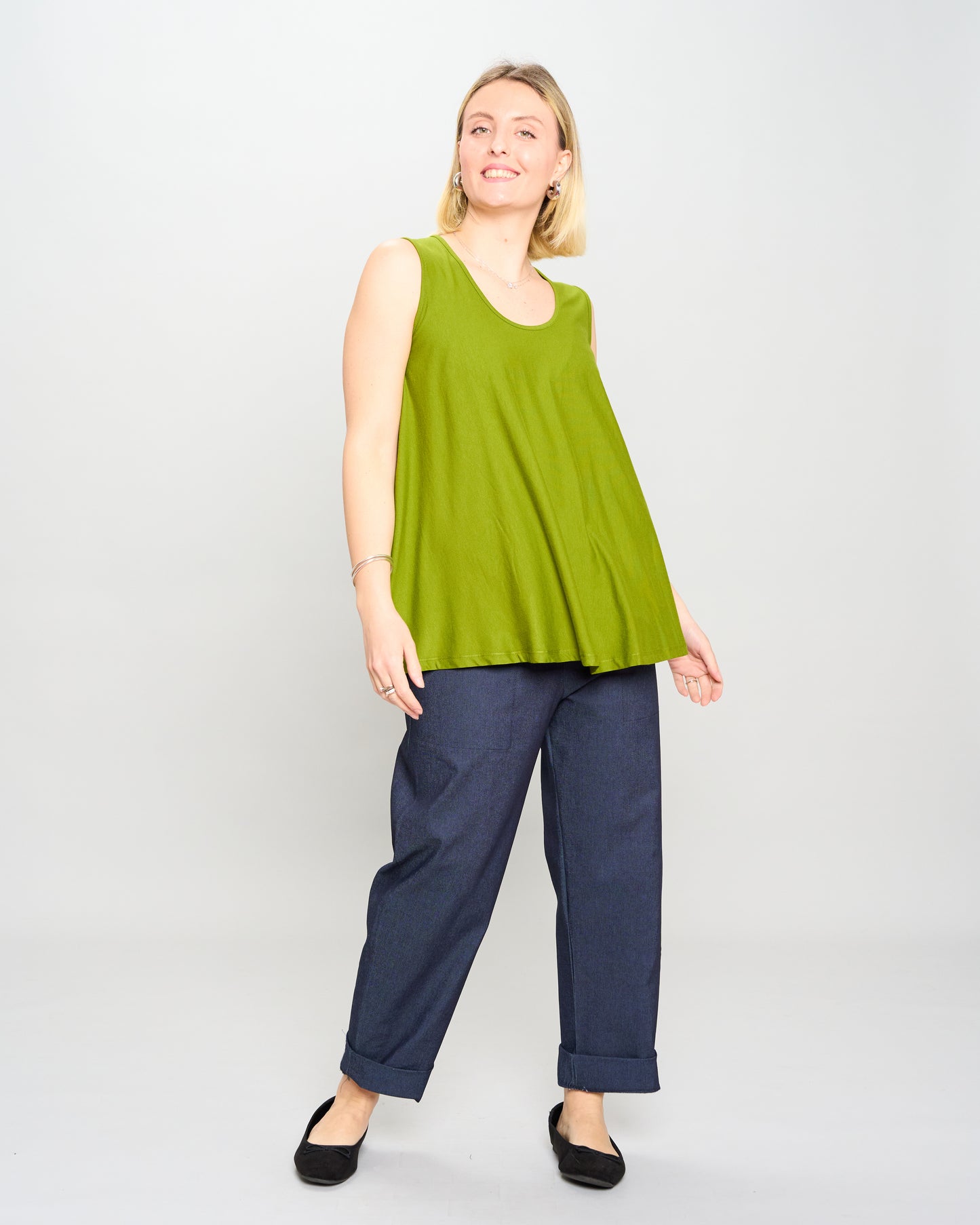 Colored Viscose Flared Top