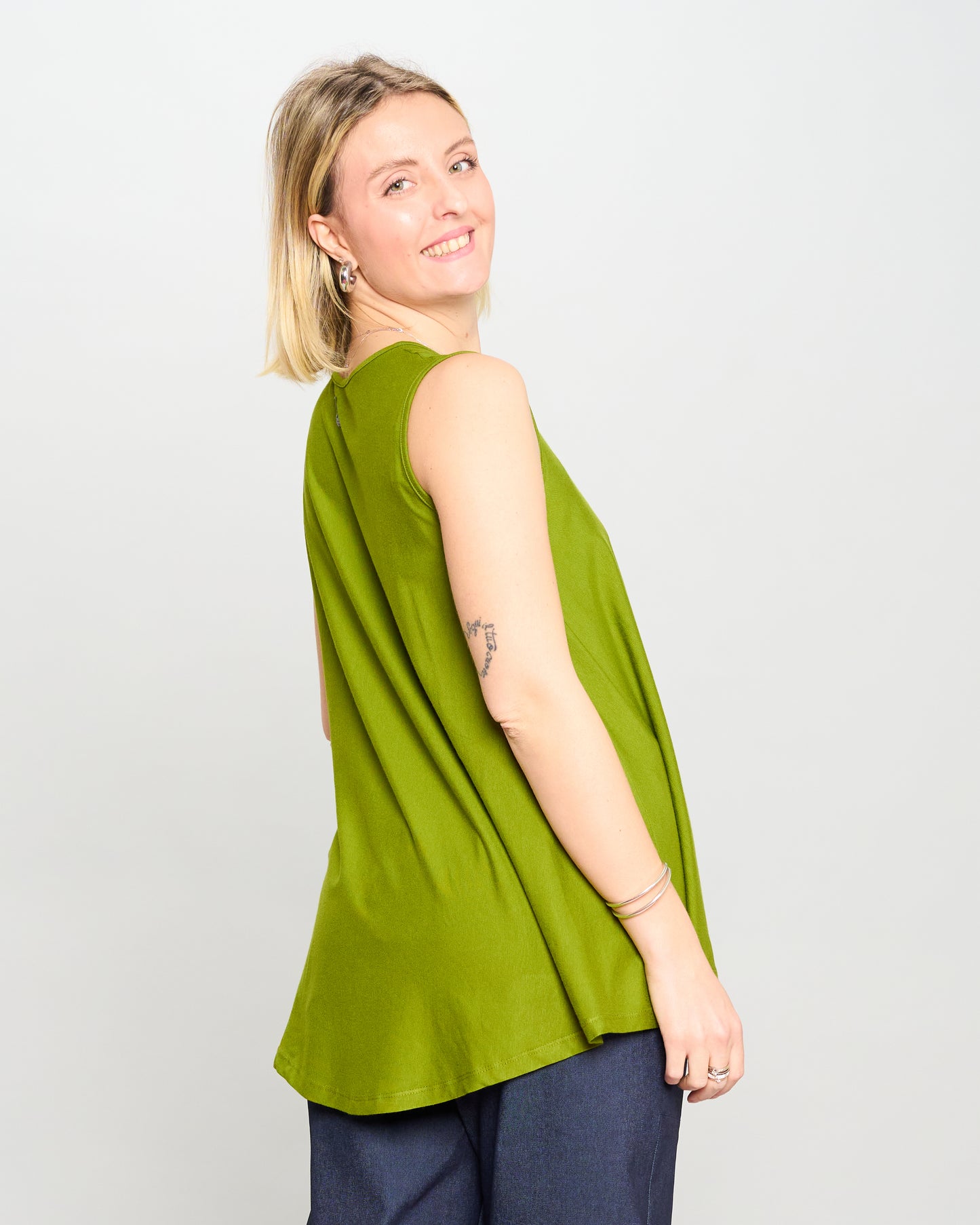 Colored Viscose Flared Top