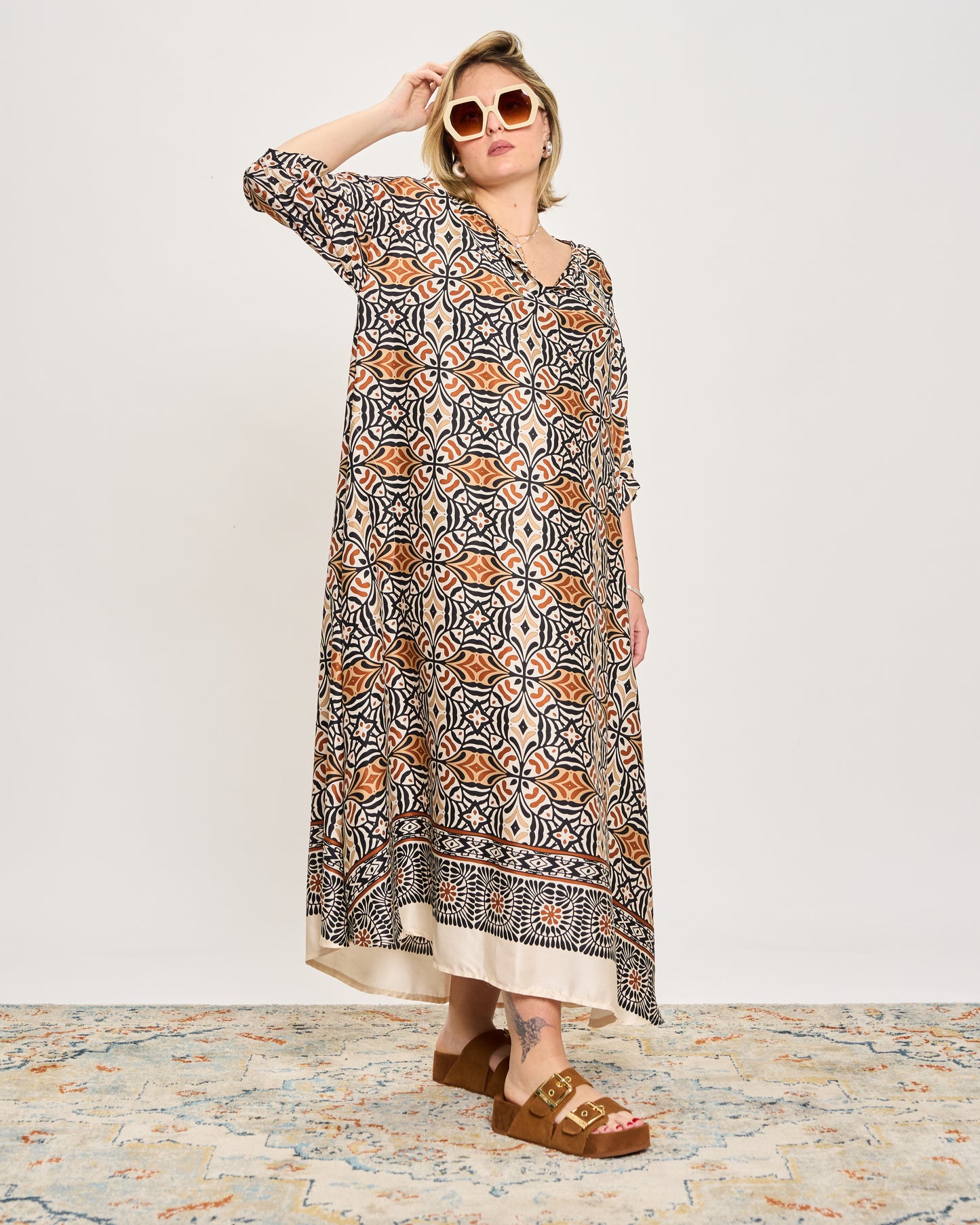 Trapeze Print Dress