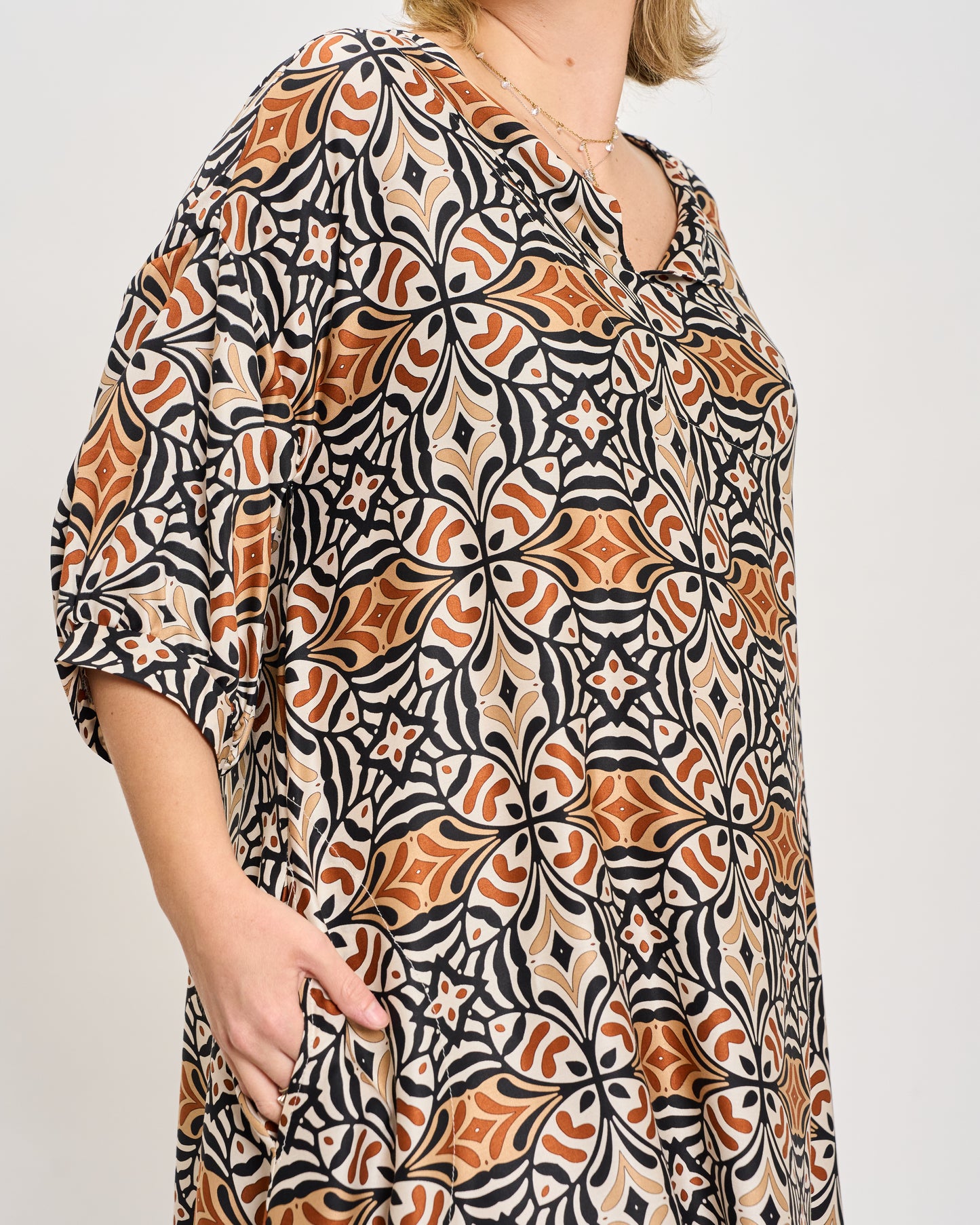 Trapeze Print Dress