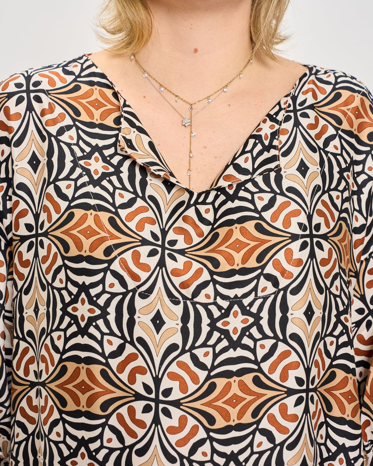 Trapeze Print Dress