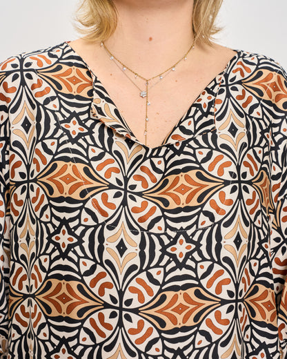 Trapeze Print Dress
