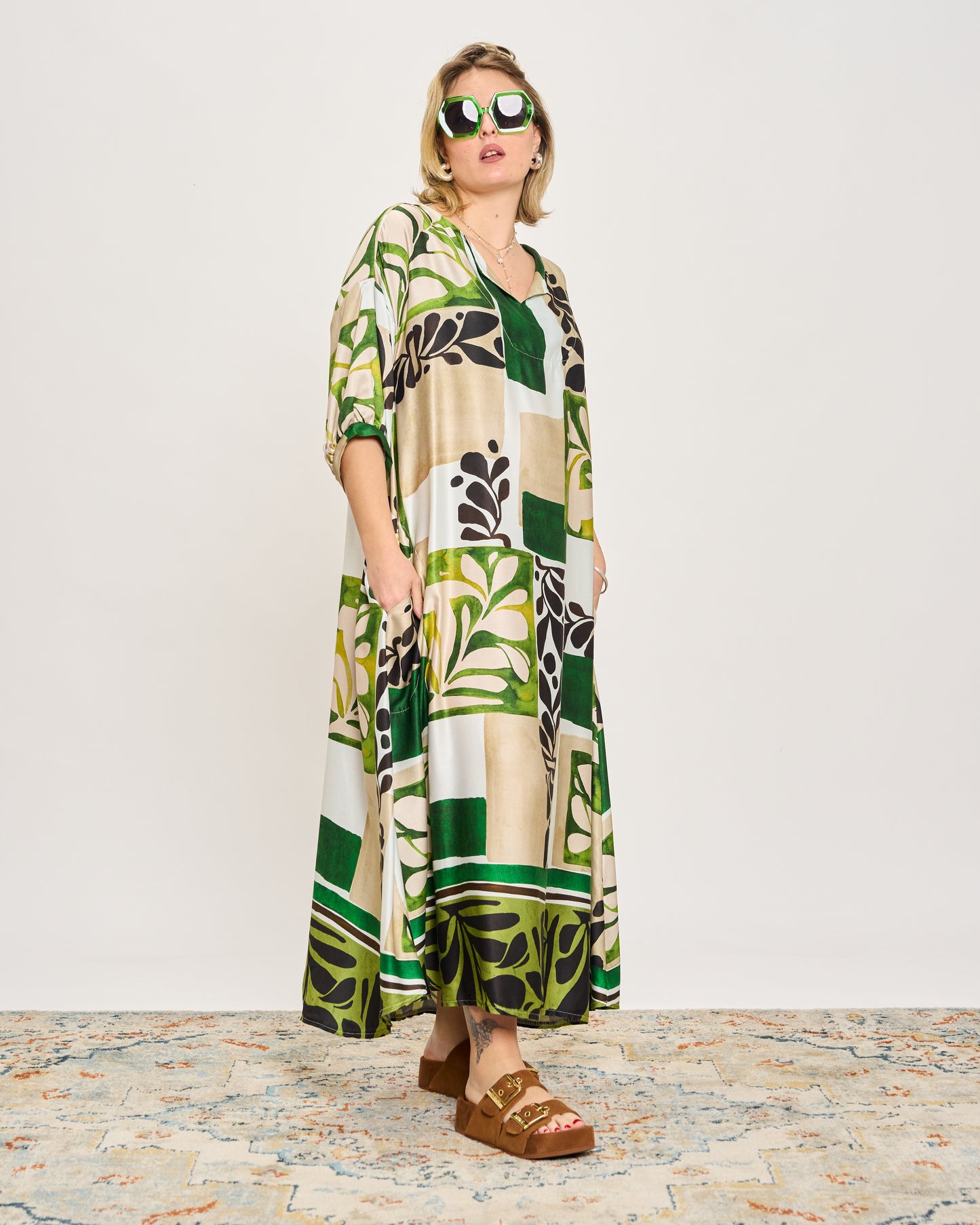 Trapeze Print Dress