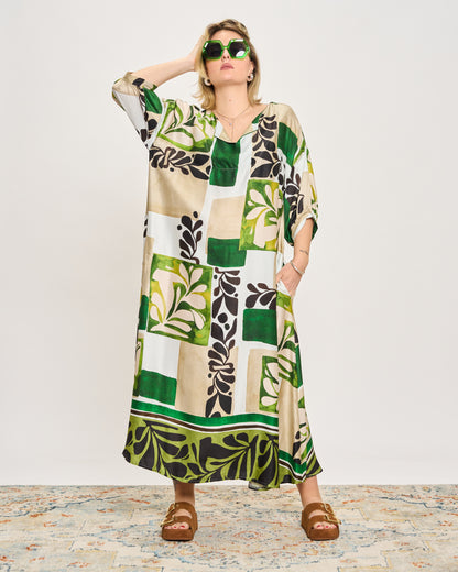 Trapeze Print Dress