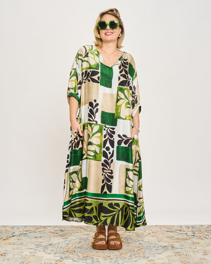 Trapeze Print Dress