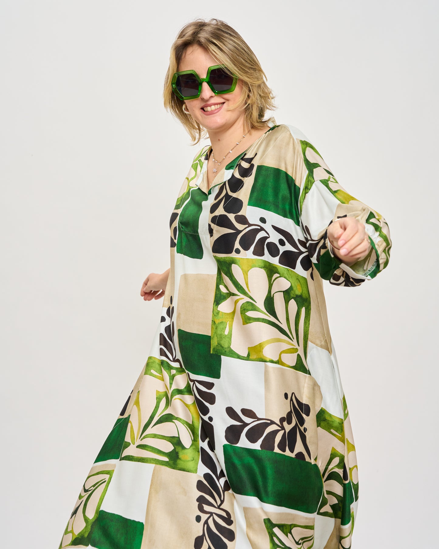 Trapeze Print Dress