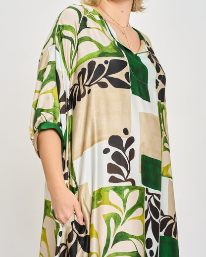 Trapeze Print Dress
