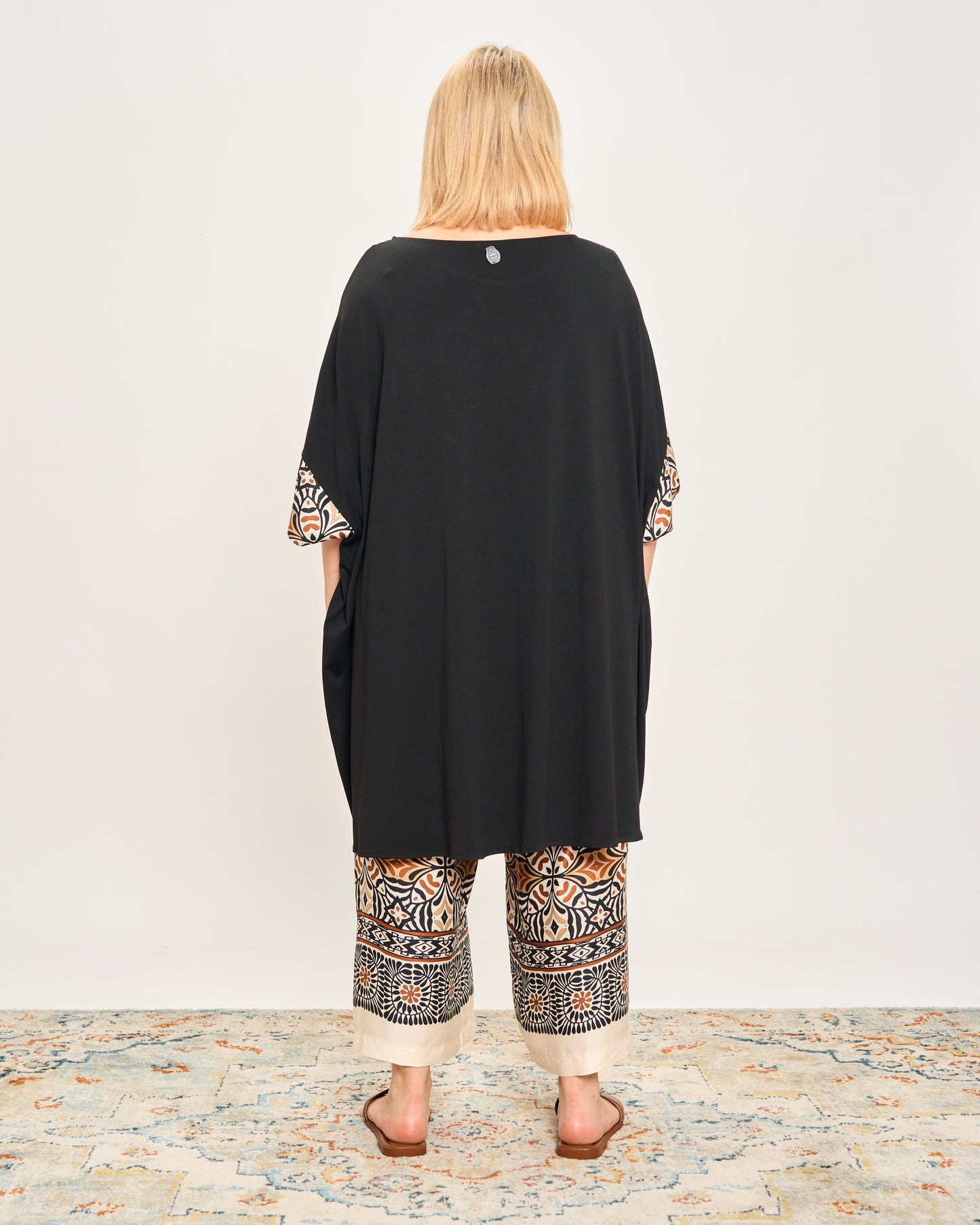 Maxi-Shirt in Patterned Double Fabric