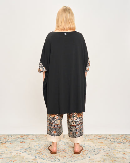 Maxi-Shirt in Patterned Double Fabric