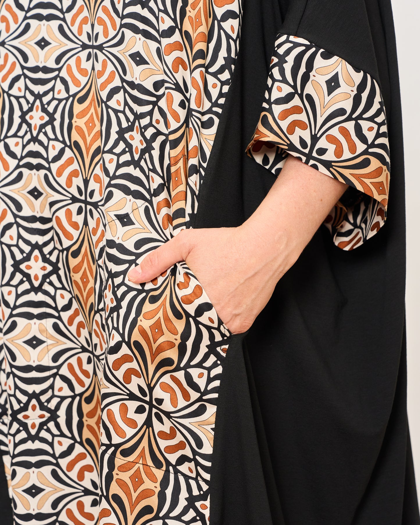 Maxi-Shirt in Patterned Double Fabric