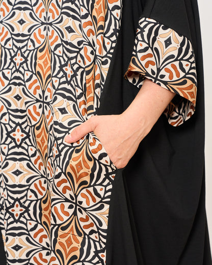 Maxi-Shirt in Patterned Double Fabric