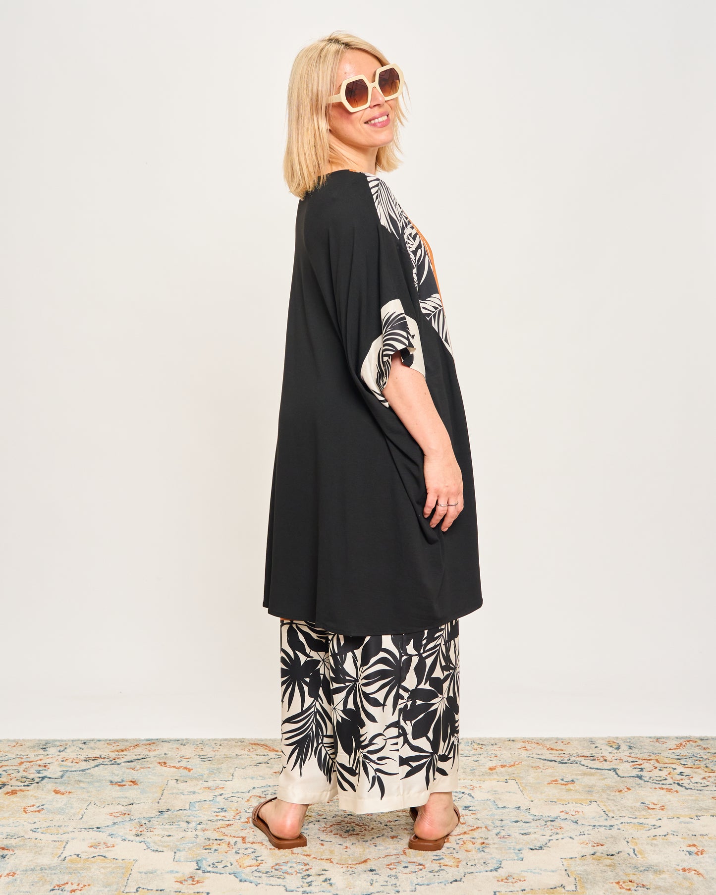 Maxi-Shirt in Patterned Double Fabric