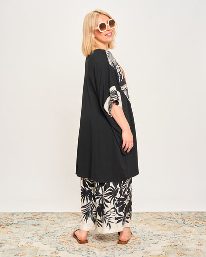 Maxi-Shirt in Patterned Double Fabric