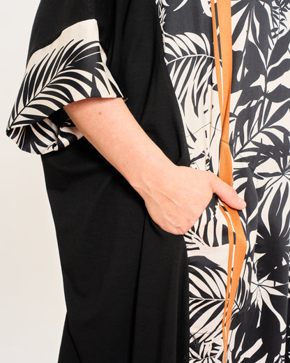 Maxi-Shirt in Patterned Double Fabric