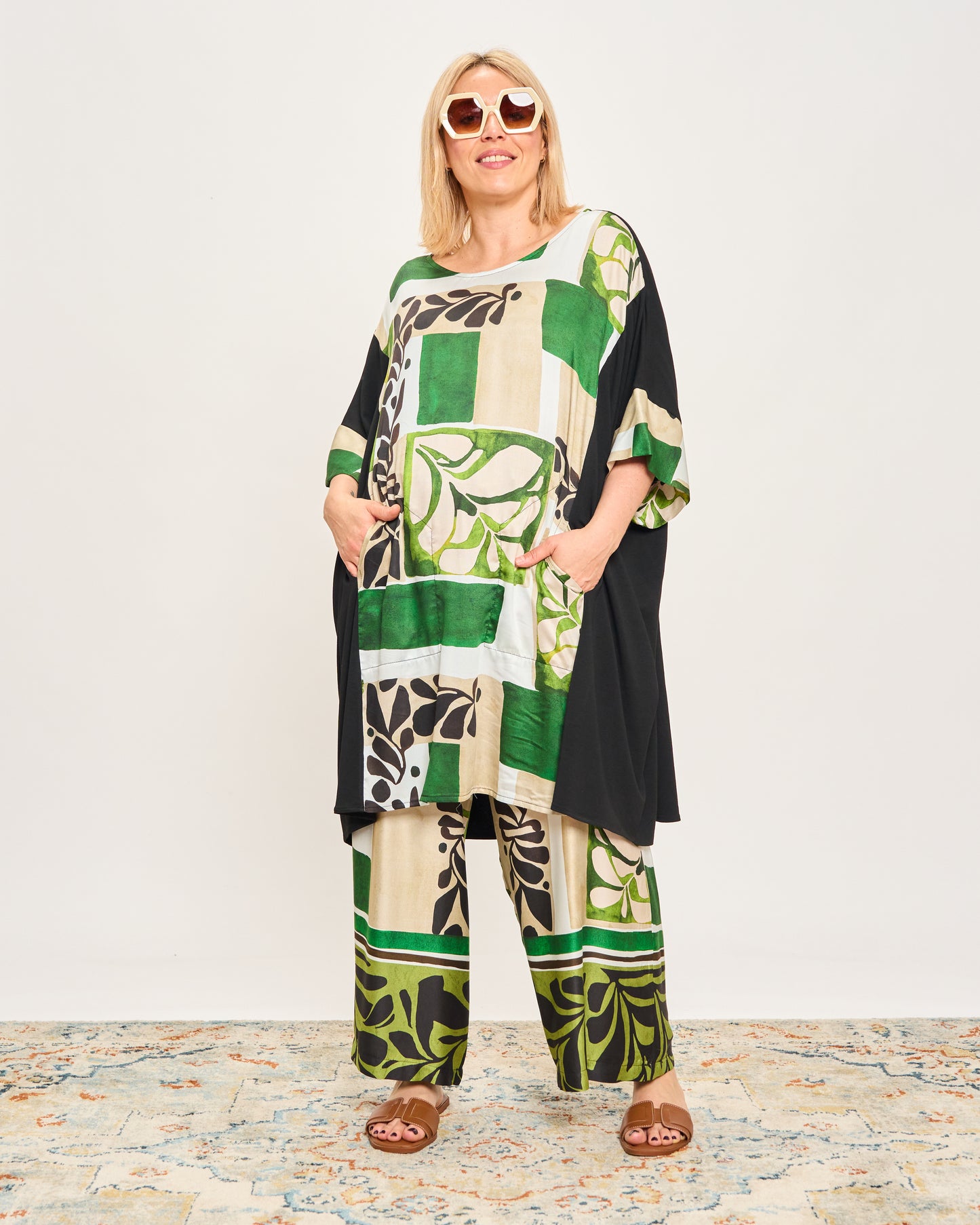 Printed Viscose Crop Trousers