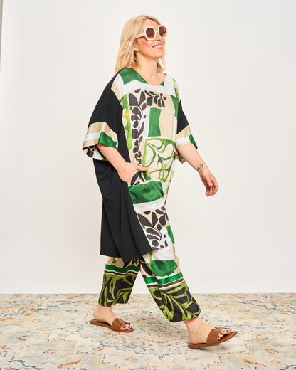 Maxi-Shirt in Patterned Double Fabric
