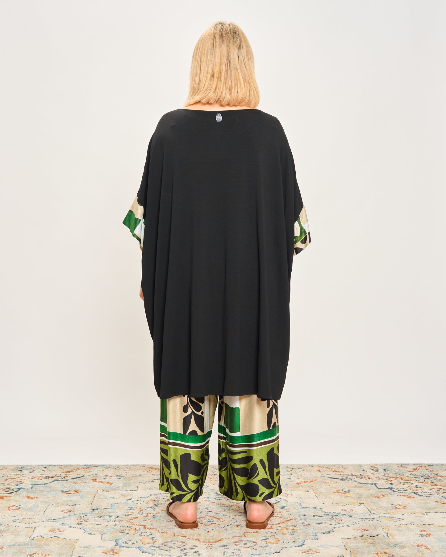 Maxi-Shirt in Patterned Double Fabric