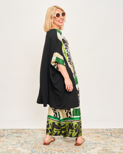 Maxi-Shirt in Patterned Double Fabric