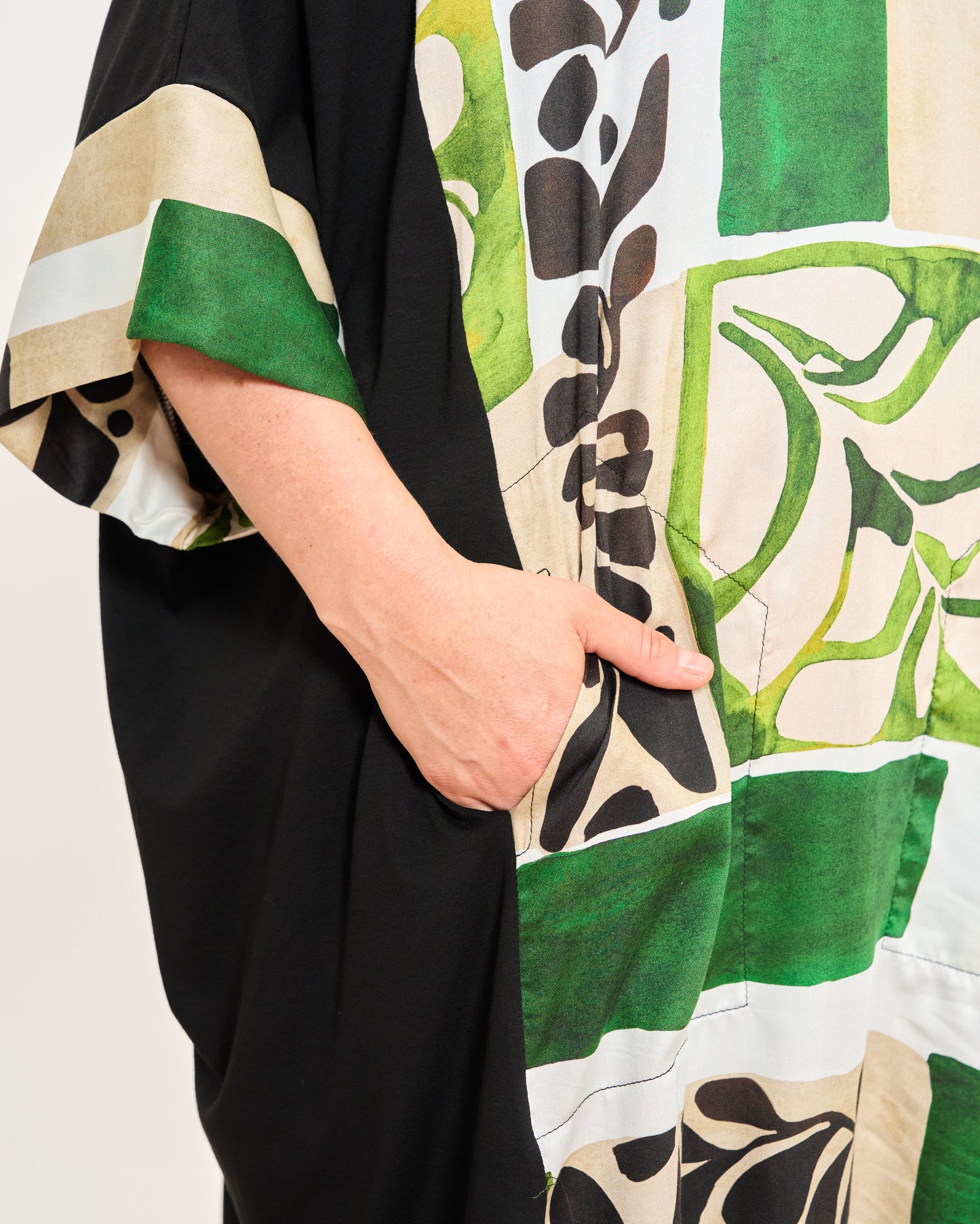 Maxi-Shirt in Patterned Double Fabric