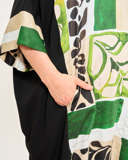 Maxi-Shirt in Patterned Double Fabric